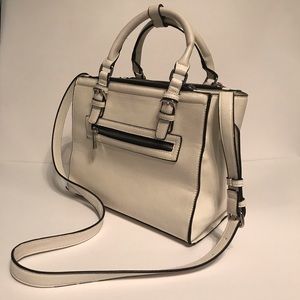 White purse with crossbody strap